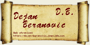 Dejan Beranović vizit kartica